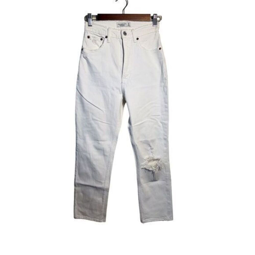Abercrombie & Fitch The Ankle Straight Ultra High Rise Jeans White Size 25 / 0R